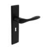 Afbeeldingen van INTERSTEEL Deurkruk Banaan met schild 181x41x7mm sleutelgat 56mm mat zwart 0201