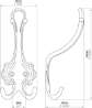 Afbeeldingen van Siro Kapstokhaak metaal - boorafstand 19mm/L 148mm/H 68mm/B 58mm antiek messing 