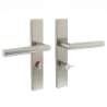 Afbeeldingen van INTERSTEEL Deurkruk Rhenen op geveerd rechthoekig schild 219x40.5x9mm WC63/8mm RECHTS rvs 1407