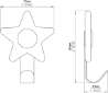 Afbeeldingen van Siro Kapstokhaak metaal - L 97mm/H 30mm/B 71mm roze/aluminium 