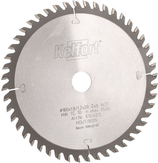 Afbeeldingen van Kelfort cirkelzaagblad - Ø160x1,8/1,2x20mm 48 tands WZF - voor hout