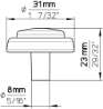 Afbeeldingen van Siro Meubelknop metaal - L 31mm/H 23mm/B 31mm messing glanzend/perzik 