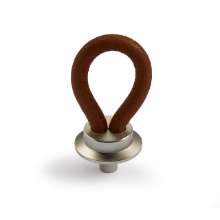 Afbeeldingen van Hettich Knop Filaga, L 20 mm, H 32 mm, Donkerbruin leer / mat vernikkeld