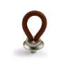Afbeeldingen van Hettich Knop Filaga, L 20 mm, H 32 mm, Donkerbruin leer / mat vernikkeld