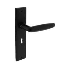 Afbeeldingen van INTERSTEEL Deurkruk Sophie met schild 181x41x7mm sleutelgat 56mm mat zwart 0225