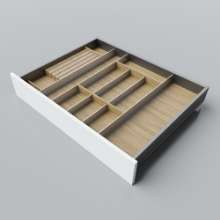 Afbeeldingen van Blum Bestekindeling Legrabox - corpusbreedte 700-900 diepte 600mm - fineer eiken/aluminium OL.EA6080S2BEST