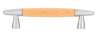 Afbeeldingen van Siro Meubelgreep hout - boorafstand 96mm/L 133mm/H 32mm/B 14mm esdoorn/chroom 