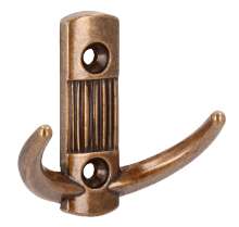 Afbeeldingen van Siro Kapstokhaak metaal - boorafstand 32mm/L 57mm/H 28mm/B 60mm antiek messing 