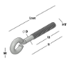 Afbeeldingen van GB Schroefoog met metrisch draad M6 50x10mm Ø5,25mm Elektrolytisch Verzinkt 