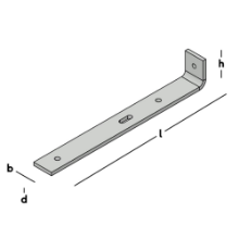 Afbeeldingen van GB muurplaathoek - 80x520mm 60x10mm - elektrolitisch verzinkt