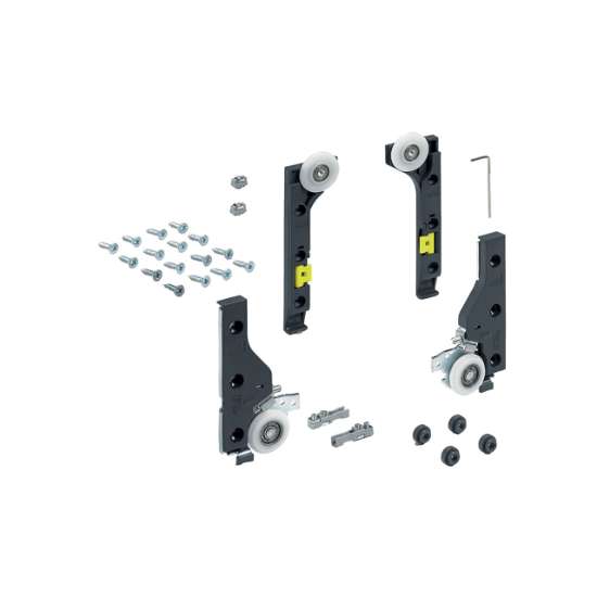 Afbeeldingen van Hettich SlideLine M Beslagset voor deuren zonder demping, 30 kg, Minimale deurbreedte mm: 300