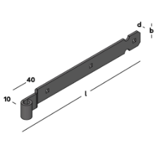 Afbeeldingen van GB Heng voor vlakwerk voor pen Ø16 400 40x5 zwarte Epoxy Coating