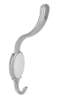 Afbeeldingen van Siro Kapstokhaak metaal - boorafstand 24mm/L 158mm/H 64mm/B 34mm chroom glanzend/wit 