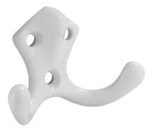 Afbeeldingen van Siro Kapstokhaak metaal - boorafstand 17x18x18mm/L 39mm/H 22mm/B 65mm - wit 