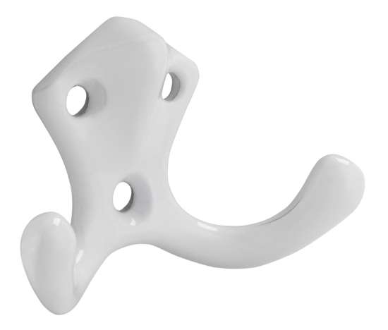 Afbeeldingen van Siro Kapstokhaak metaal - boorafstand 17x18x18mm/L 39mm/H 22mm/B 65mm - wit 
