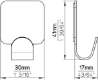 Afbeeldingen van Siro Haak metaal - zelfklevend L 41mm/H 17mm/B 30mm nikkel mat 