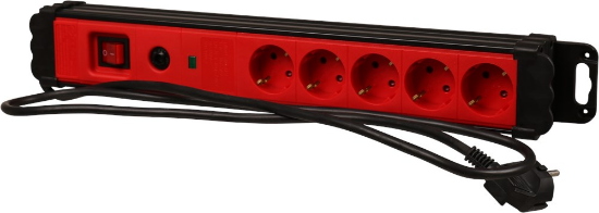 Afbeeldingen van Kelfort Contactblok - 1,5 meter - nylon 5 voudig met schakelaar en vinyl kabel 