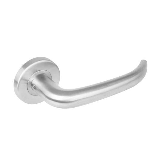 Afbeeldingen van INTERSTEEL Gatdeel rechts sabel op rond rozet staal met 7mm nok rvs 1282