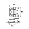 Afbeeldingen van Axa Titan scharnier - 89x89 - rond SKG***  Op=Op