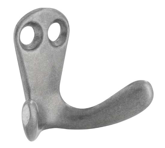 Afbeeldingen van Siro Kapstokhaak metaal - boorafstand 8mm/L 33mm/H 22mm/B 44mm - gepolijst aluminium 