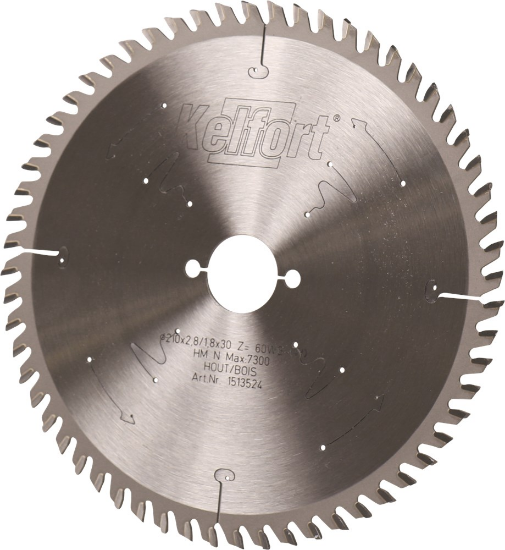 Afbeeldingen van Kelfort Cirkelzaagblad - 210x2.8x30mm 60Tands - HM WS-W vertanding 
