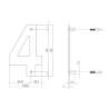 Afbeeldingen van INTERSTEEL Huisnummer 4 150x2mm rvs geborsteld 4020