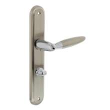 Afbeeldingen van INTERSTEEL Deurkruk Elen op schild toilet-/badkamersluiting 63 mm chroom/nikkel mat 1682