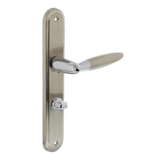 Afbeeldingen van INTERSTEEL Deurkruk Elen op schild toilet-/badkamersluiting 63 mm chroom/nikkel mat 1682