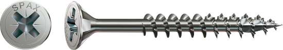 Afbeeldingen van Spax 6.0x100 PZ3 spaanplaatschroef - platkop - RVS A2
