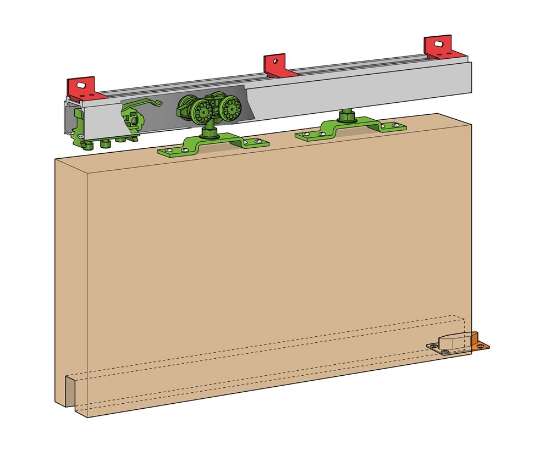 Afbeeldingen van Schuifdeurgarnituur Husky aluminium