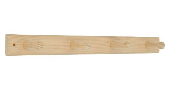 Afbeeldingen van Siro Haaklijst hout - boorafstand 430mm/L 460mm/H 65mm/B 45mm vurenhout 