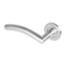 Afbeeldingen van INTERSTEEL Gatdeel links Lisa 90° op rond rozet staal met 7mm nok rvs 1276
