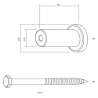 Afbeeldingen van INTERSTEEL Set van 5 verlengde ronde steunen 50mm tbv rail schuifdeursysteem mat zwart 4501