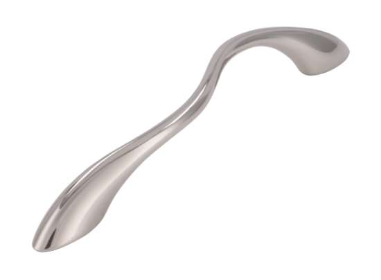 Afbeeldingen van Siro Meubelgreep metaal - boorafstand 128mm/L 174mm/H 27mm/B 24mm - nikkel glanzend 