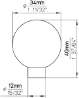 Afbeeldingen van Siro Meubelknop metaal - L 34mm/H 40mm/B 34mm RVS 