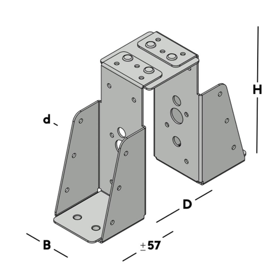 Afbeeldingen van GB Balkdrager GBS DB 50x125 Dikte 1,5 Sendzimir Verzinkt