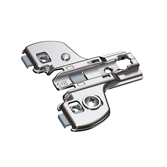 Afbeeldingen van Hettich Face-Frame-montageplaat met directe hoogteverstelling, vernikkeld, Rijboring 9.5 x 40 mm, voor schroefbevestiging, dikte 0,0 mm
