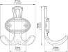 Afbeeldingen van Siro Kapstokhaak metaal - boorafstand 32mm/L 76mm/H 45mm/B 67mm - antiek messing 