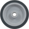 Afbeeldingen van Kelfort Wiel - Ø100mm (55kg) - Pvc met Glijlager en grijs rubber loopvlak 