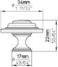 Afbeeldingen van Siro Meubelknop metaal - L 34mm/H 22mm/B 34mm antiek messing 