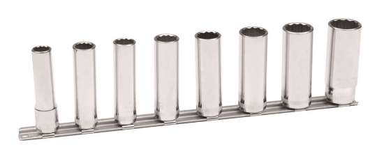 Afbeeldingen van Bahco dopsleutelset 8 delig 3/8'' op rail
