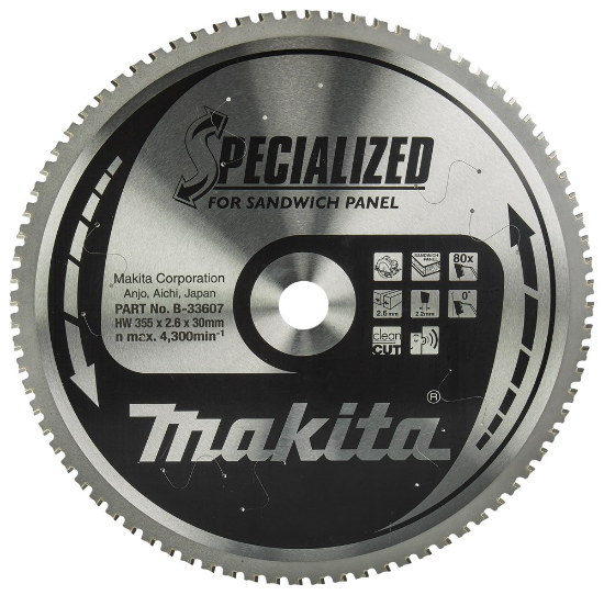 Afbeeldingen van Makita Zaagb Sandwp 355X30X2,6 80T 0G B-33607