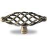 Afbeeldingen van Hettich Knop Valentia, L 79 mm, H 41 mm, messingkleurig antiek