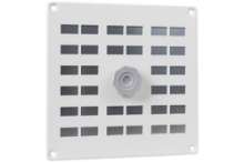Afbeeldingen van Alu.schuifrooster 200x200mm wit met gaas
