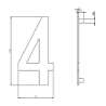 Afbeeldingen van INTERSTEEL Huisnummer 4 150mm rvs geborsteld 4020