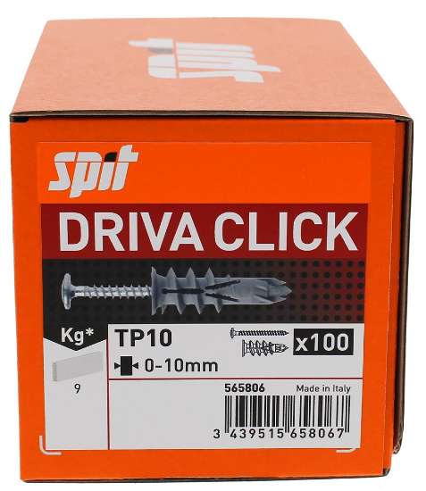 Afbeeldingen van Spit gipsplaatplug Driva click - Ø13x38mm - met schroef
