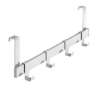 Afbeeldingen van Siro Deurkapstok metaal - met 4 haken L 404mm/H 56mm/B 136mm - chroom glanzend 