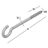 Afbeeldingen van GB Schroefhaak met kleine haak HT4,6 80x14mm Ø4mm verzinkt 