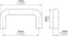 Afbeeldingen van Siro beugelgreep metaal - boorafstand 64mm/L 74mm/H 35mm/B 10mm RVS