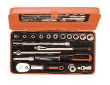 Afbeeldingen van Bahco dopsleutelset 19 delig 1/4'' met metalen doos